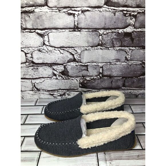 Rothy's Gray Textile The Slipper Fur Loafers Flat Faux Wool Women Sz 6M US/36EU - Picture 8 of 16